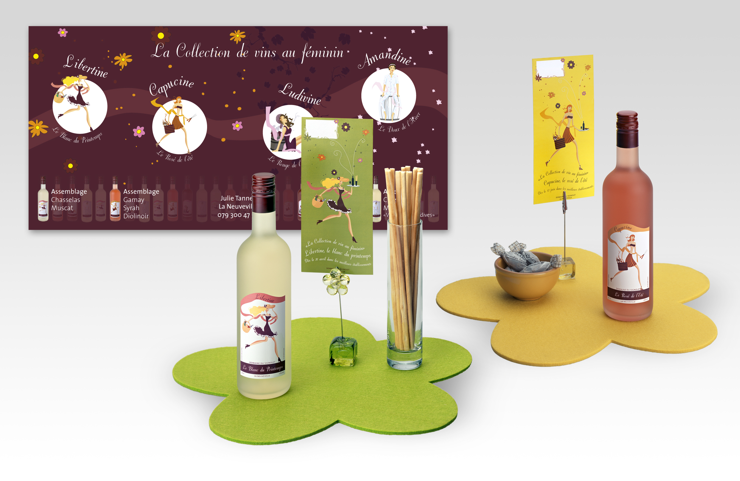 Illustration - étiquettes de vin